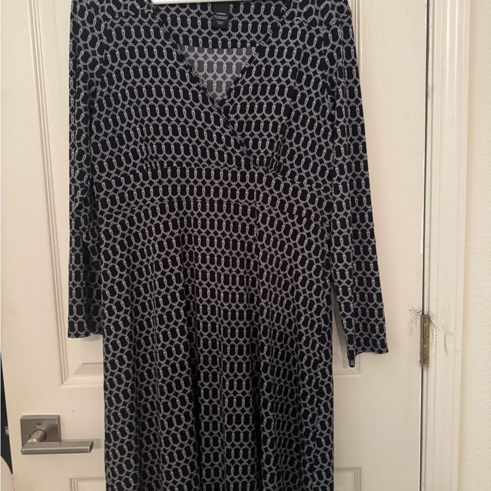 Petite Sophisticate Black A-Line Dress with V-Neck